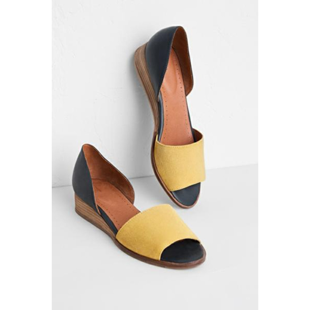 J crew peep toe hot sale flats