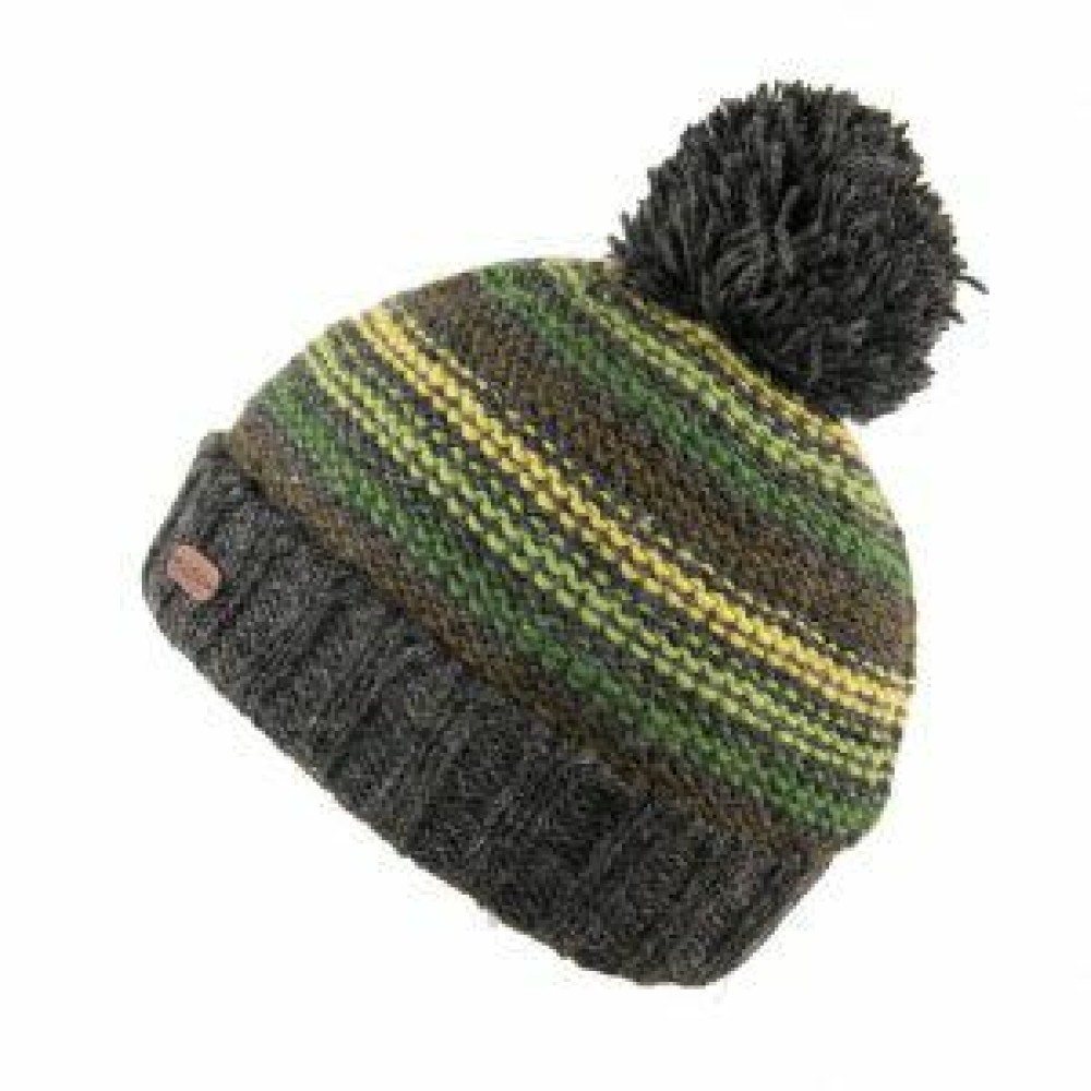 Bobble Hat with Turn Up Green